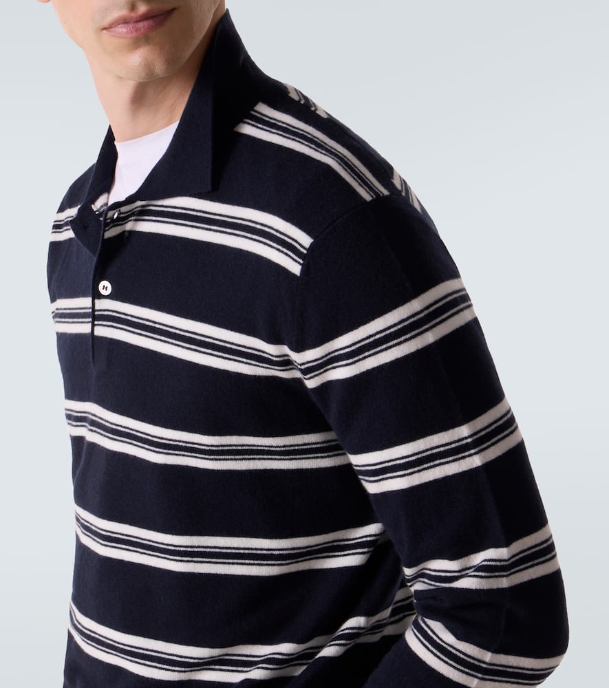 Mr Swansea striped cashmere polo sweater