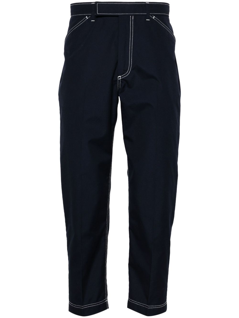 Cropped straight-leg trousers - Grey