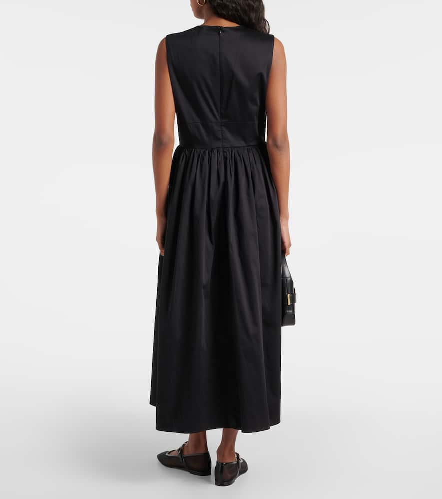 Tove Delphine gathered cotton-blend midi dress