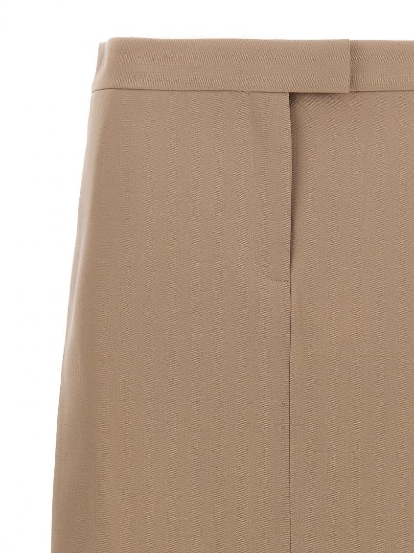 -Midi Skirt Gonne Beige-Donna