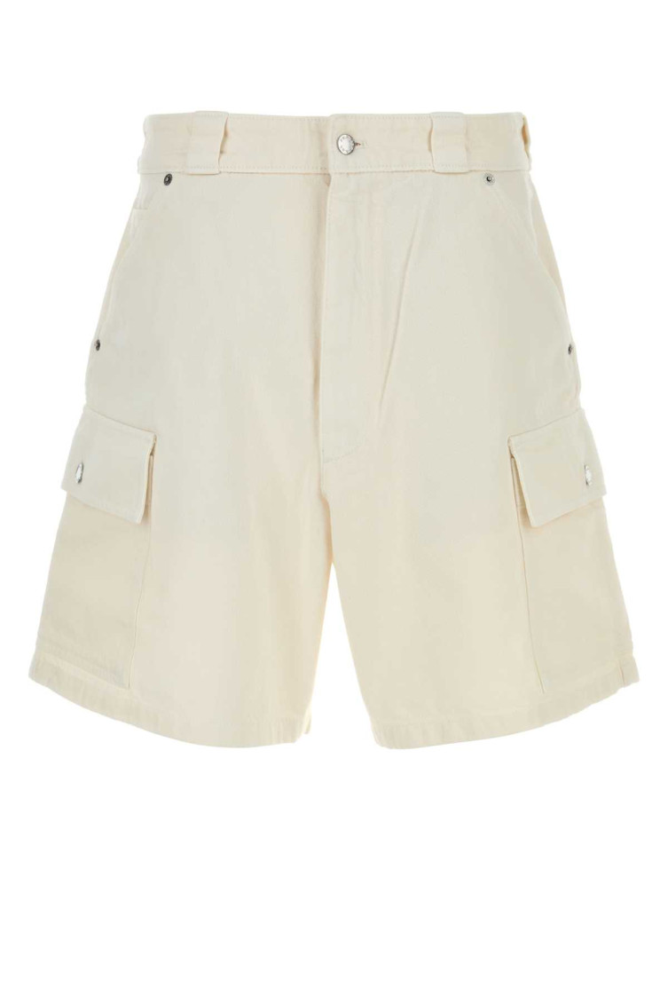 White Denim Bermuda Shorts
