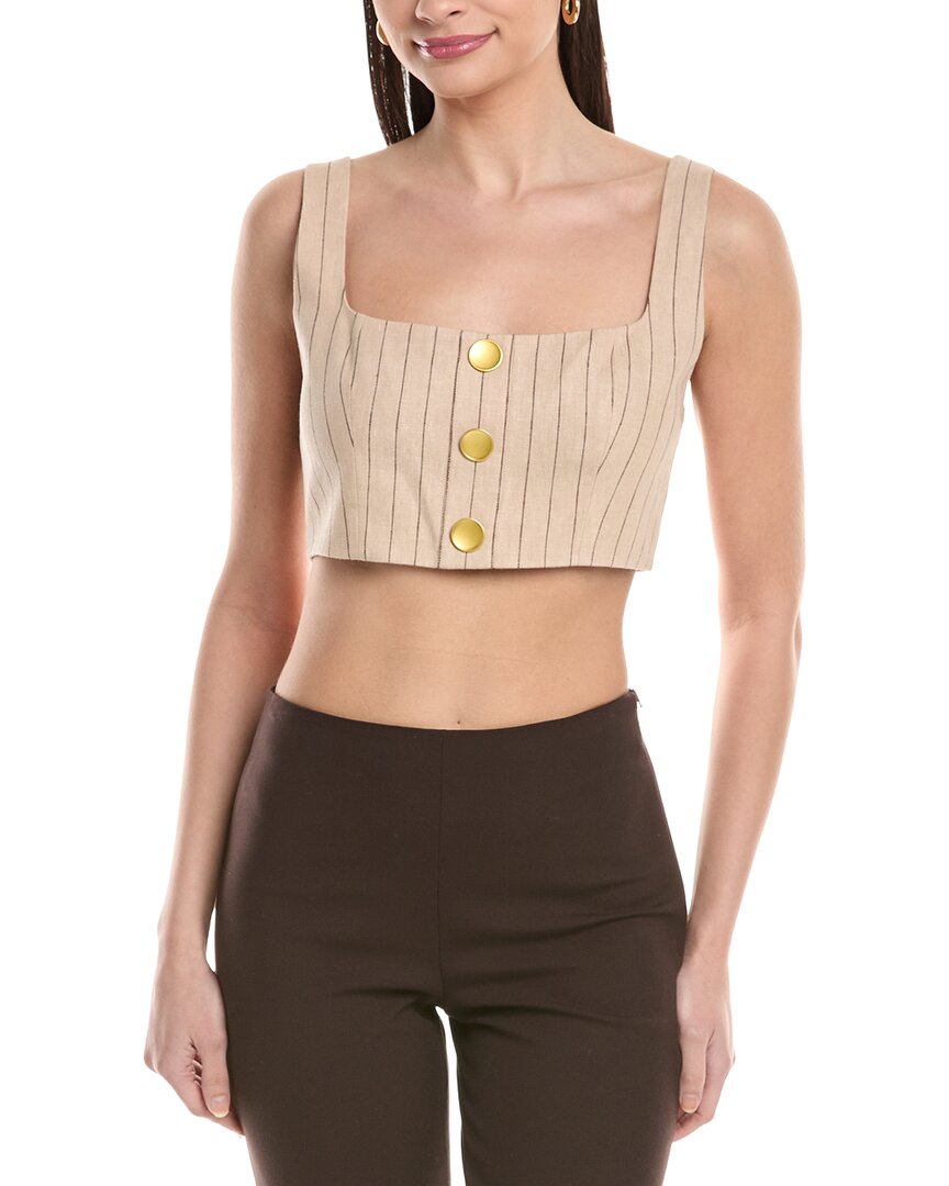 Maylin Linen-Blend Bralette Top