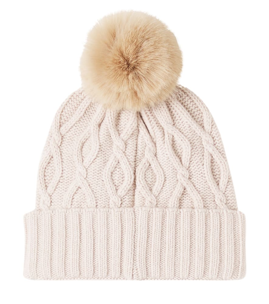 Finja cable-knit logo beanie