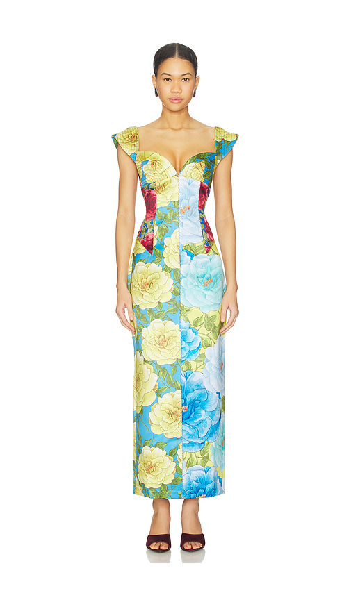Muma World Celine Dress in Blue,Yellow. - S also in