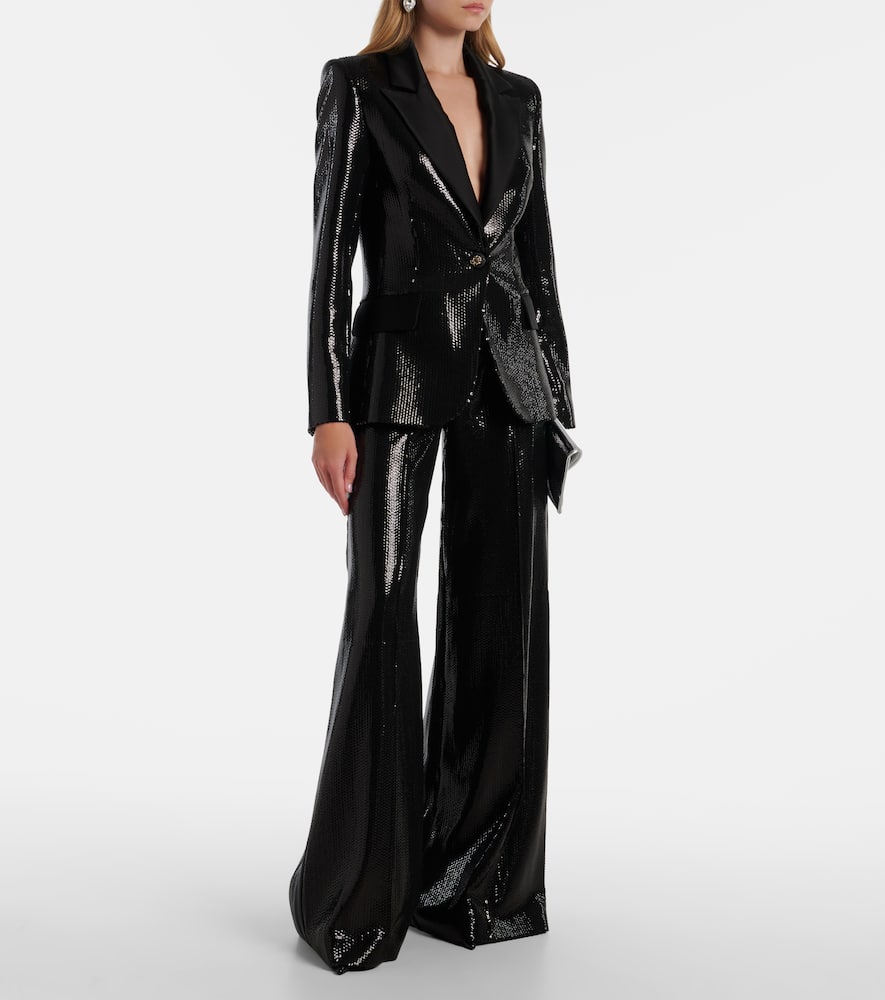 Sequined satin blazer