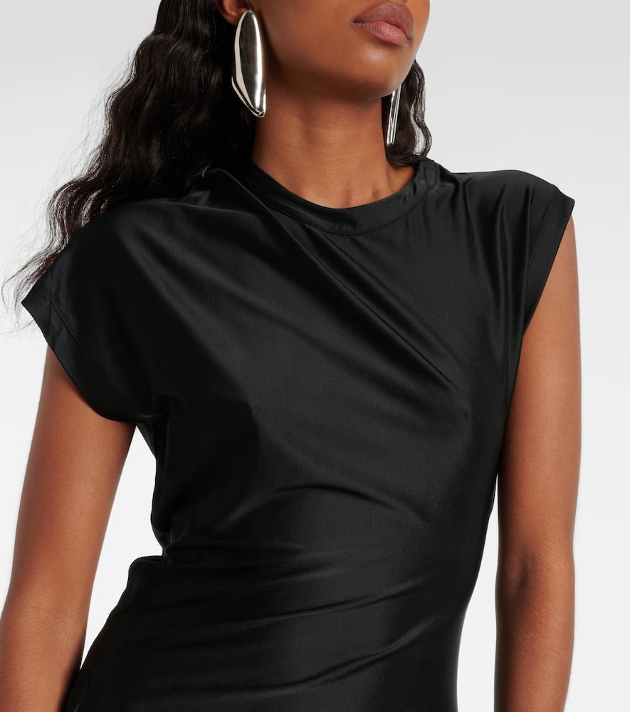 Draped jersey midi dress