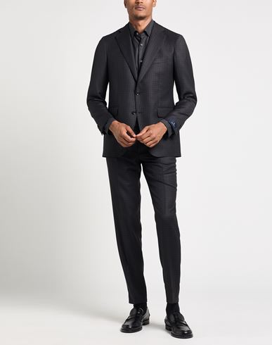 Scabal Man Suit Black Size 42 Super 130s Wool