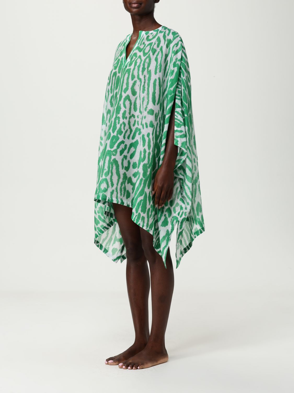 Leopard-print beach dress - Brown