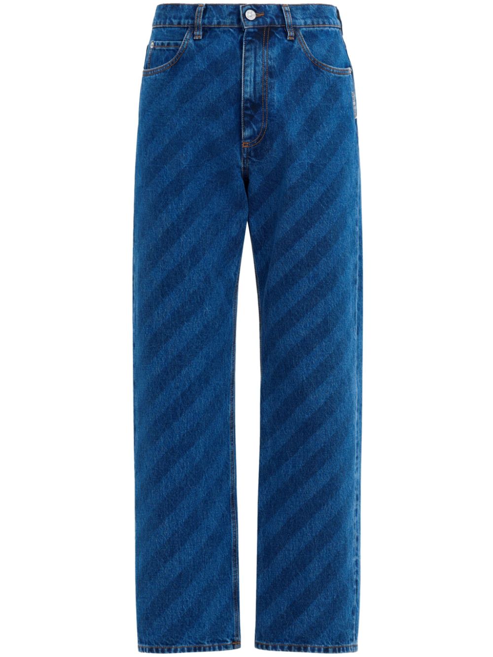Diagonal-stripes jeans - Blue