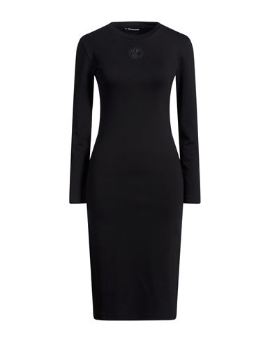 Woman Midi dress Black Size S Cotton