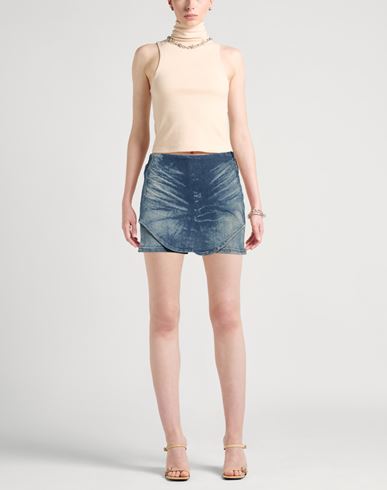 Woman Denim shorts Blue Size 24 Cotton, Elastomultiester, Elastane