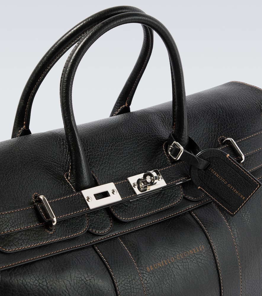Leather tote bag
