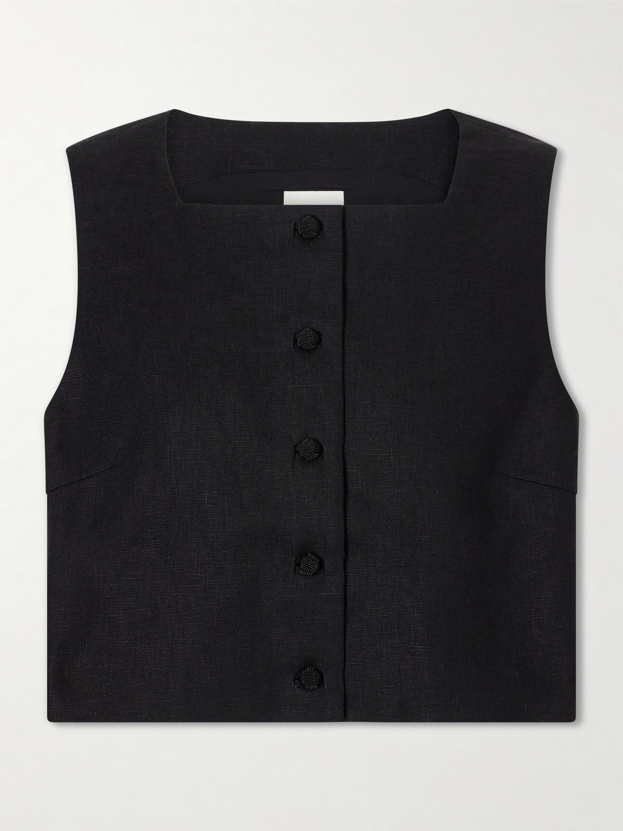 Rio Linen Tank Top - Black
