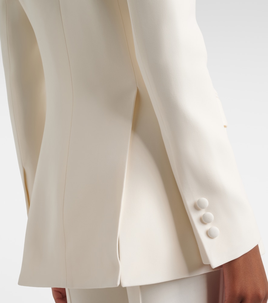 Floral-appliqué cady blazer