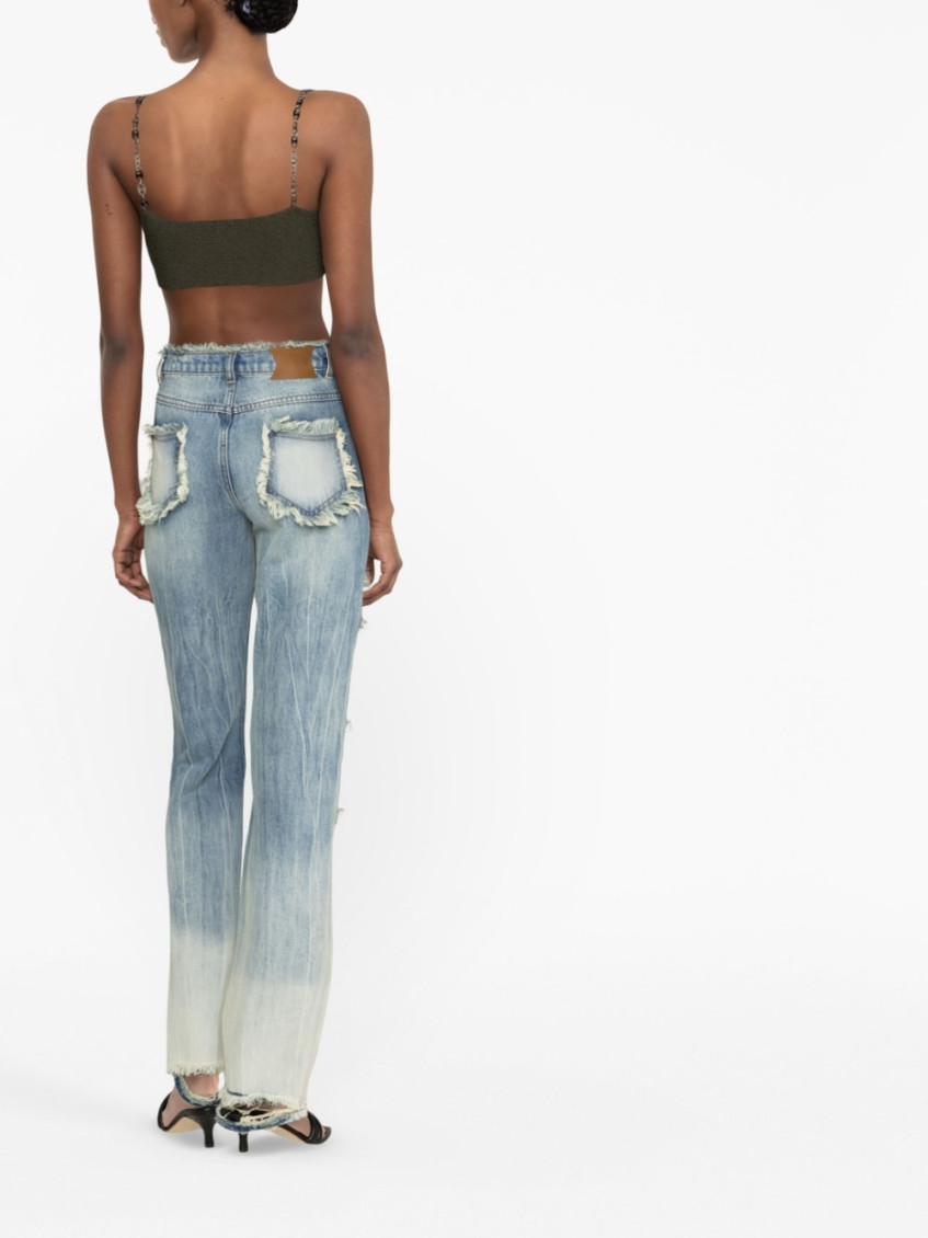 - Cut-out Detail Denim Jeans