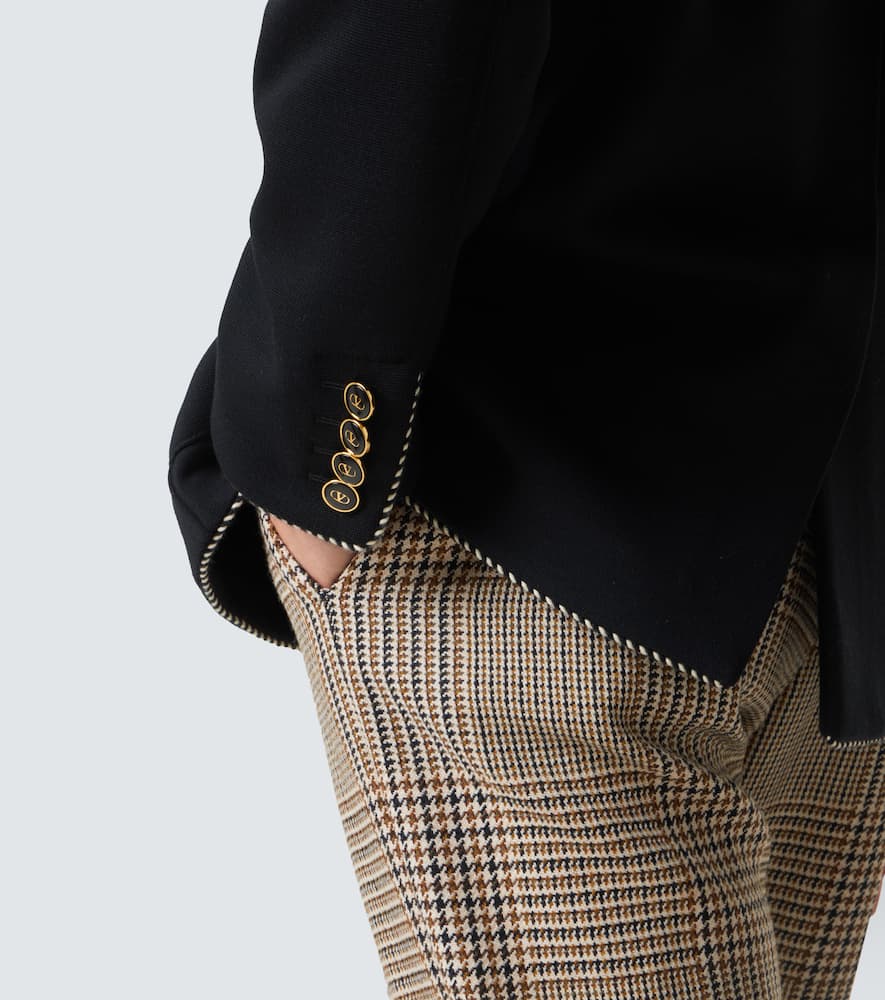 Embroidered virgin wool blazer