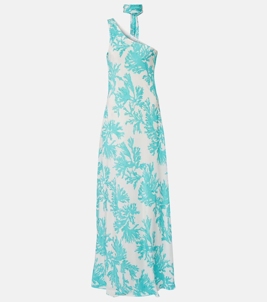 Odetta scarf-detail one-shoulder gown