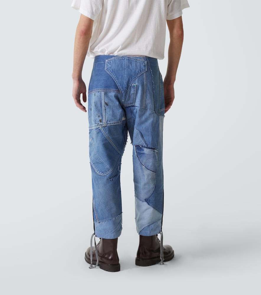 Patchwork straight jeans