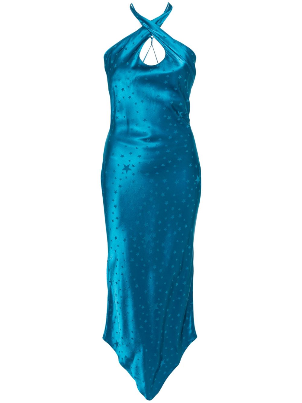 Patterned-jacquard maxi dress - Blue