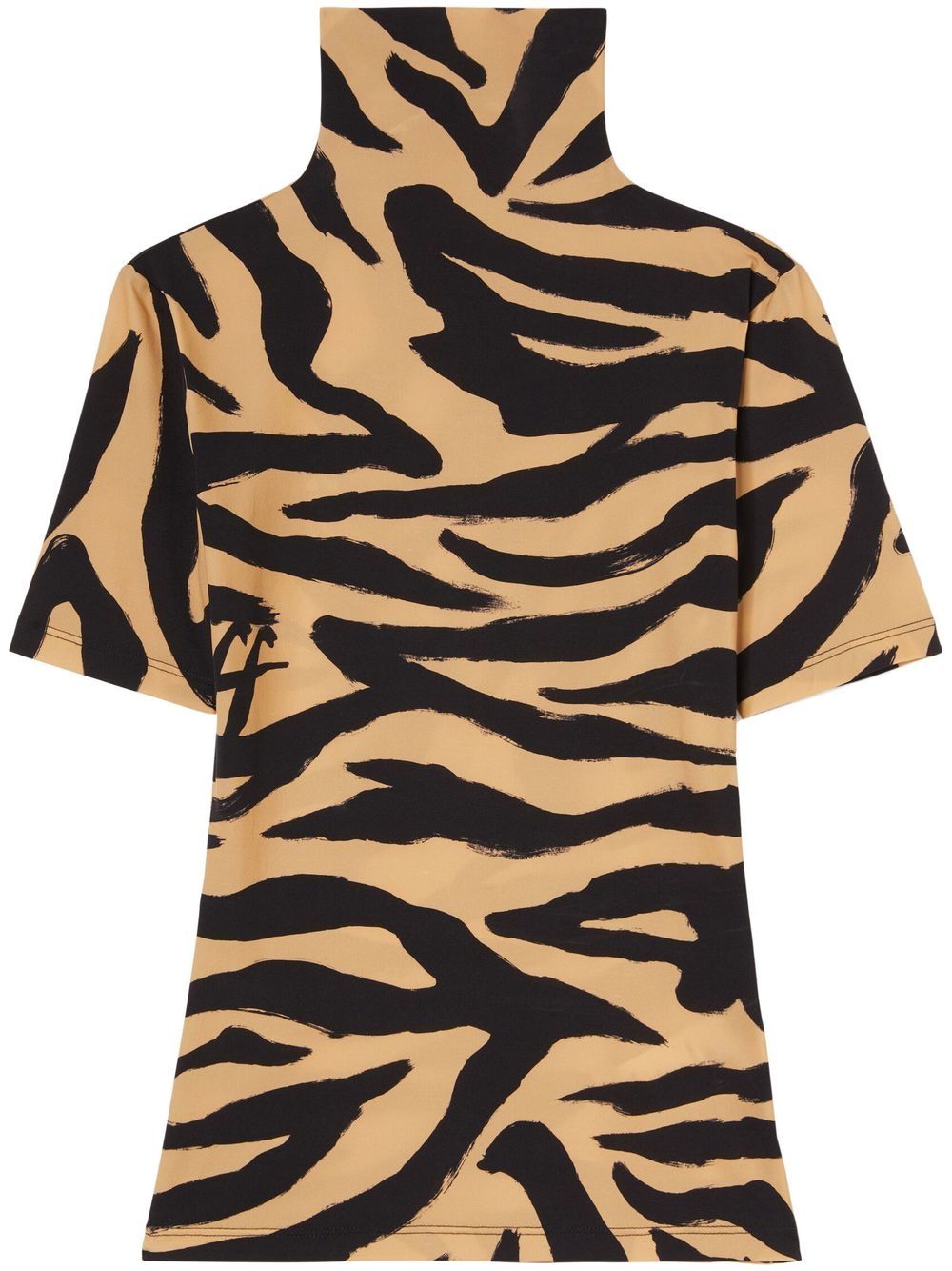 Zebra-print second skin top - Neutrals