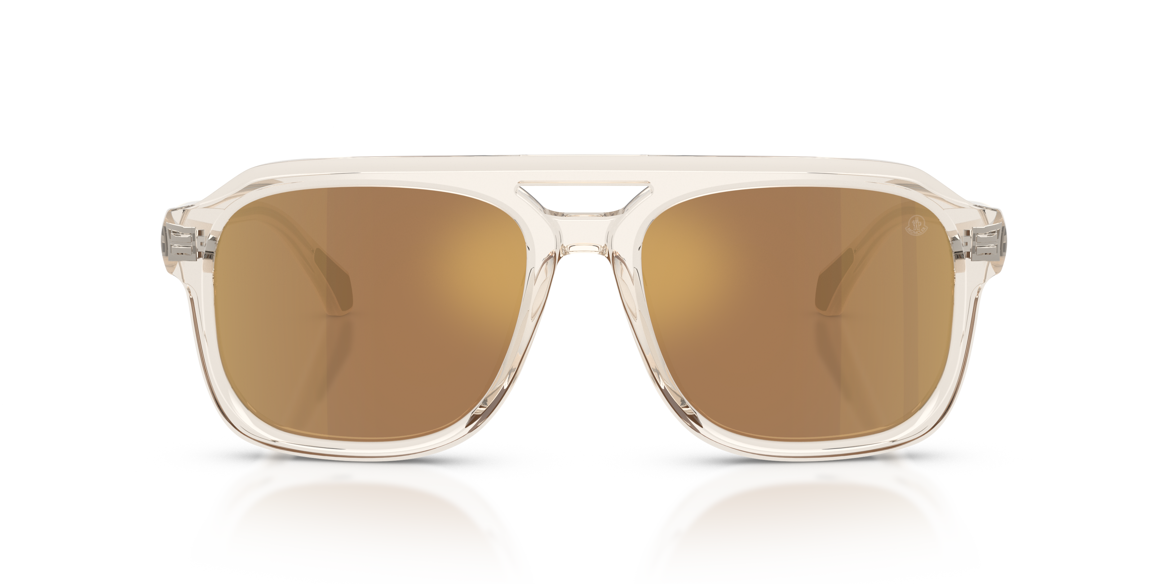 Moncler Unisex Moncler ME6024 VANTOS 30032T Gafas de sol Acetato Blanco Marrón Pillow Polarizado reflejado