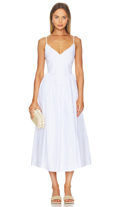 NICHOLAS MIDI-PRINZESSKLEID BECKER in White. Größe 8. Also in 0, 12, 2