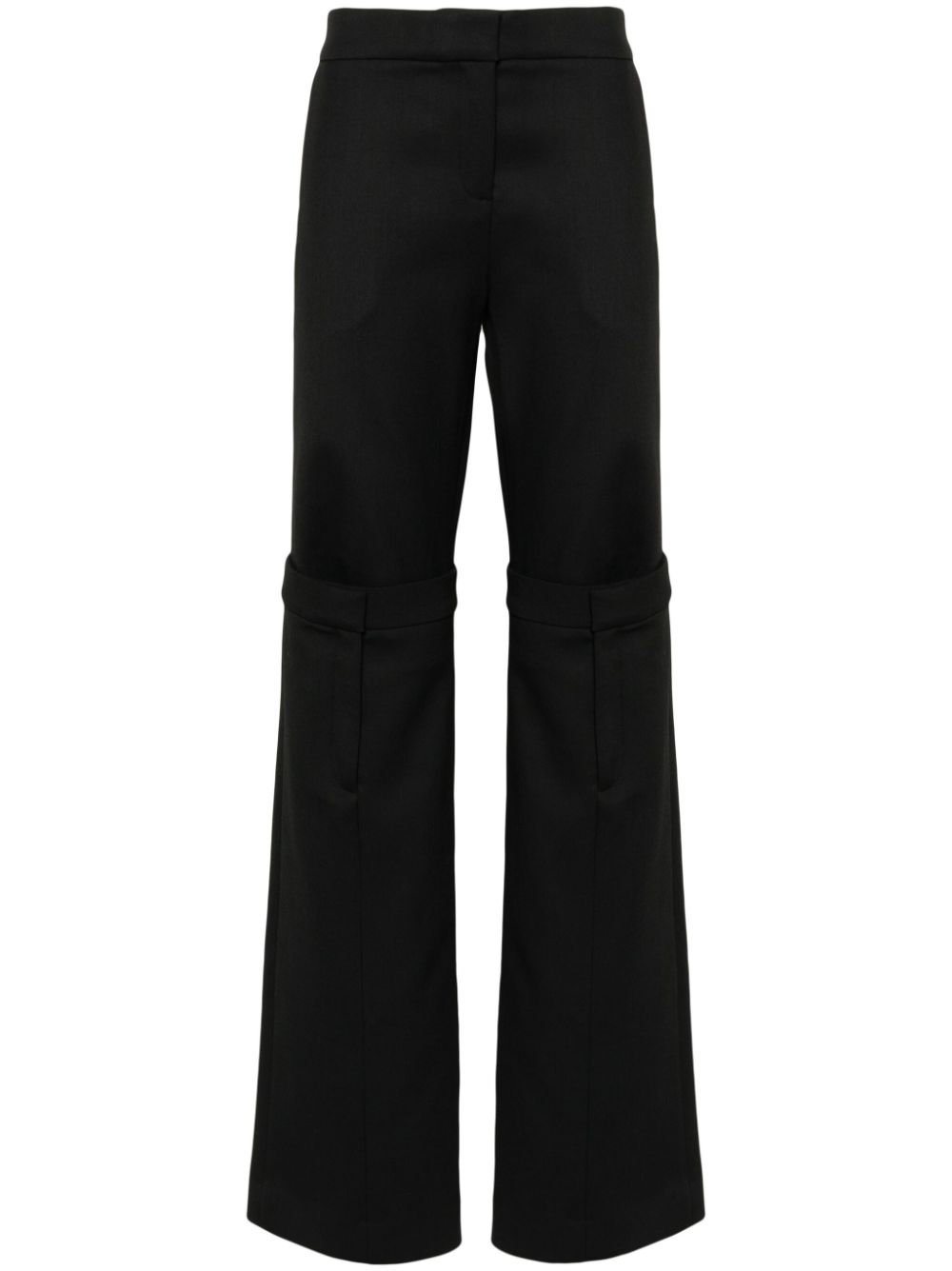 Layered straight-leg trousers - Black