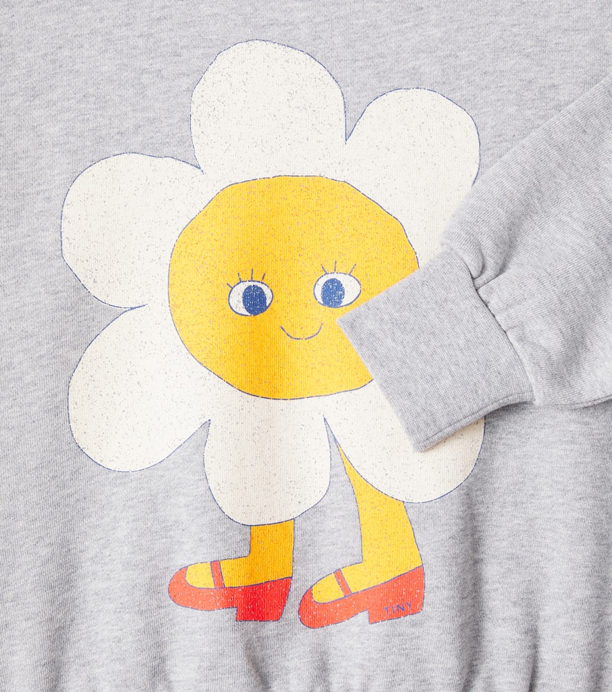 Flower printed cotton jersey sweatshirt