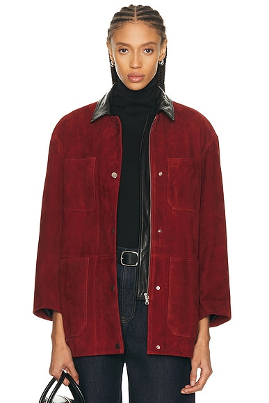 NOUR HAMMOUR Barn Jacket in Red