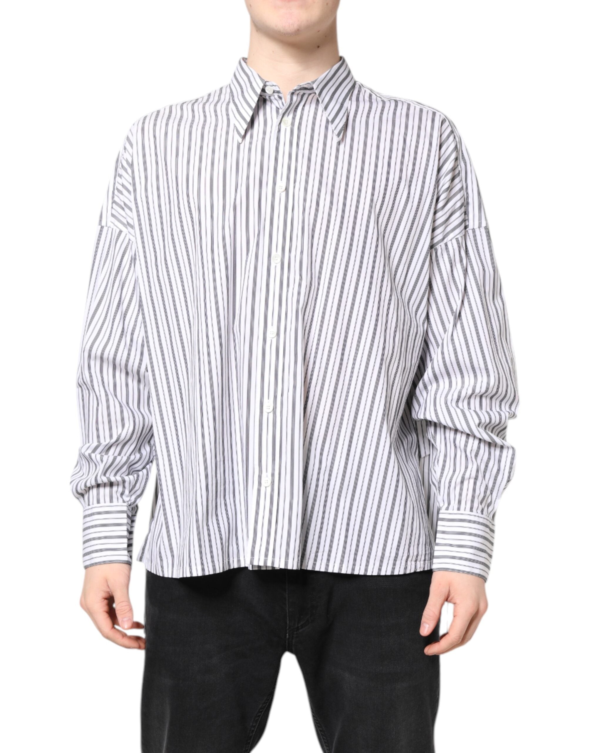 Striped Cotton Shirt — White