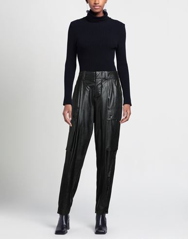 Woman Pants Black Size 4 Polyurethane, Viscose