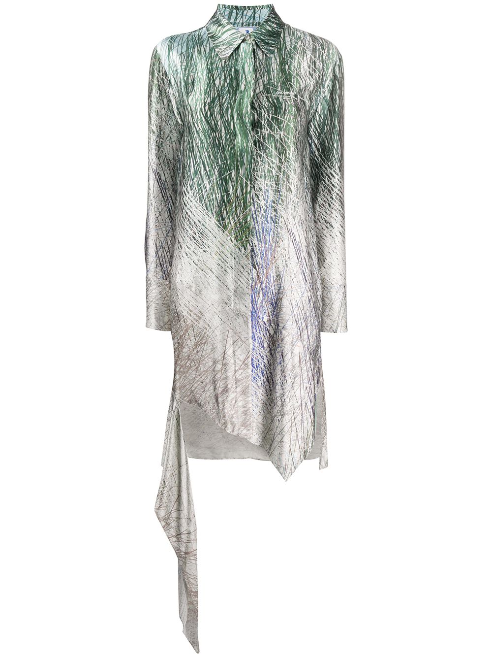 Spiral asymmetric shirt dress