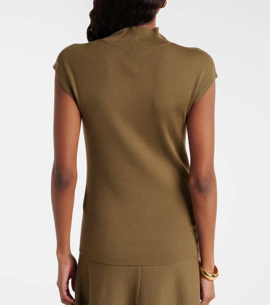 Ribbed-knit virgin wool top