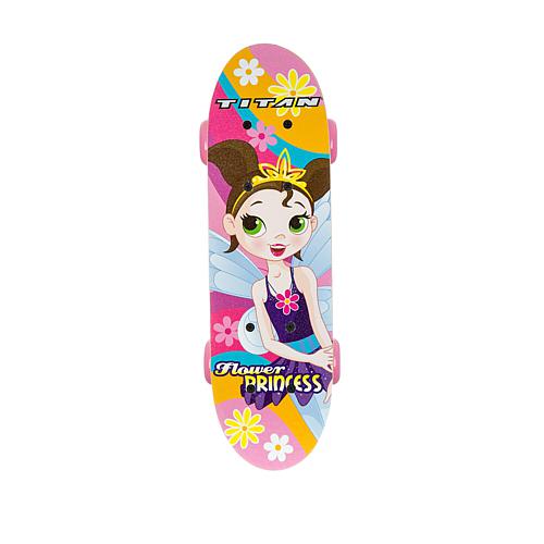 "Flower Princess Pink 17"" Complete Skateboard for Kids 5+"