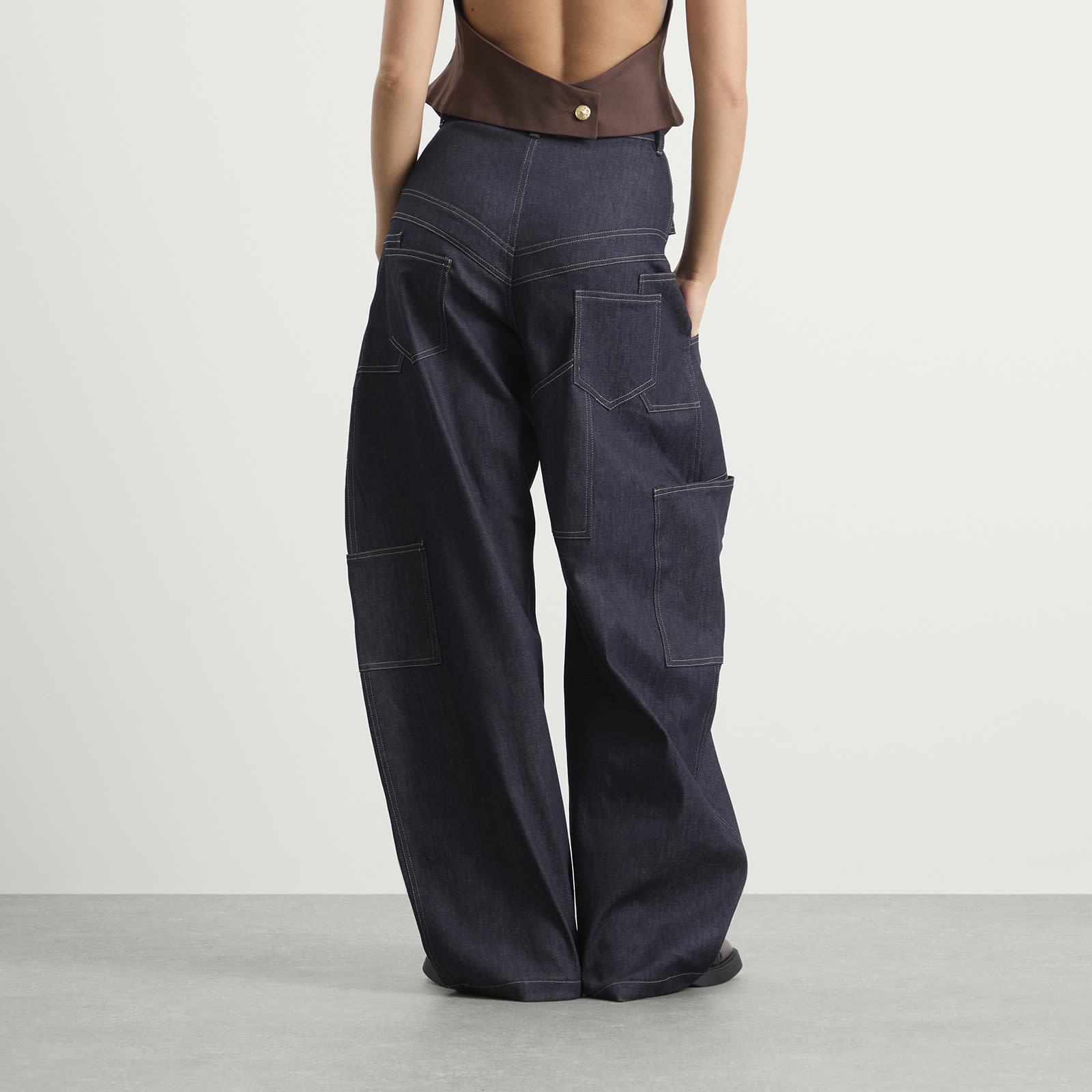 Women's Banana Pants In Denim Navy