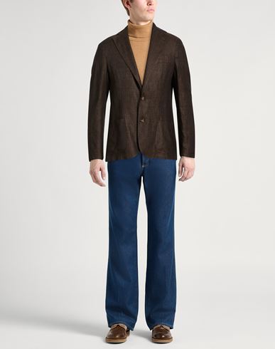 Man Blazer Brown Size 42 Linen