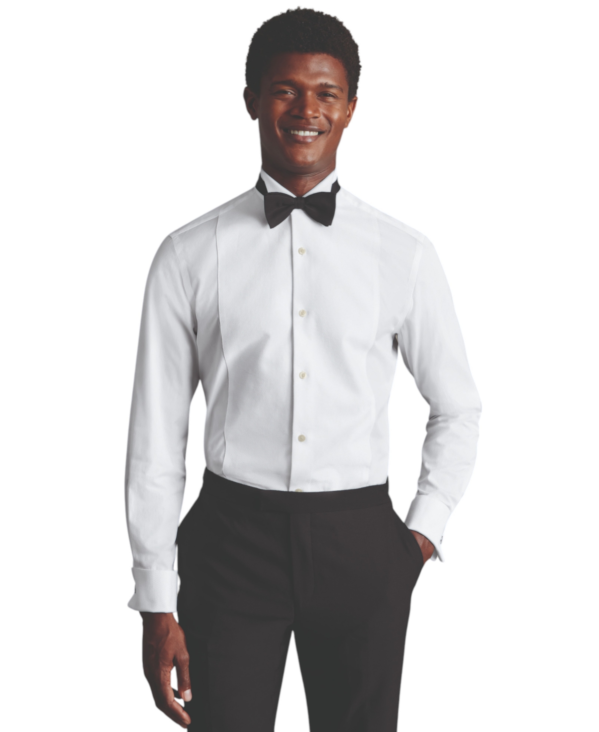 Men's Slim-Fit Tuxedo Dress Shirt - White