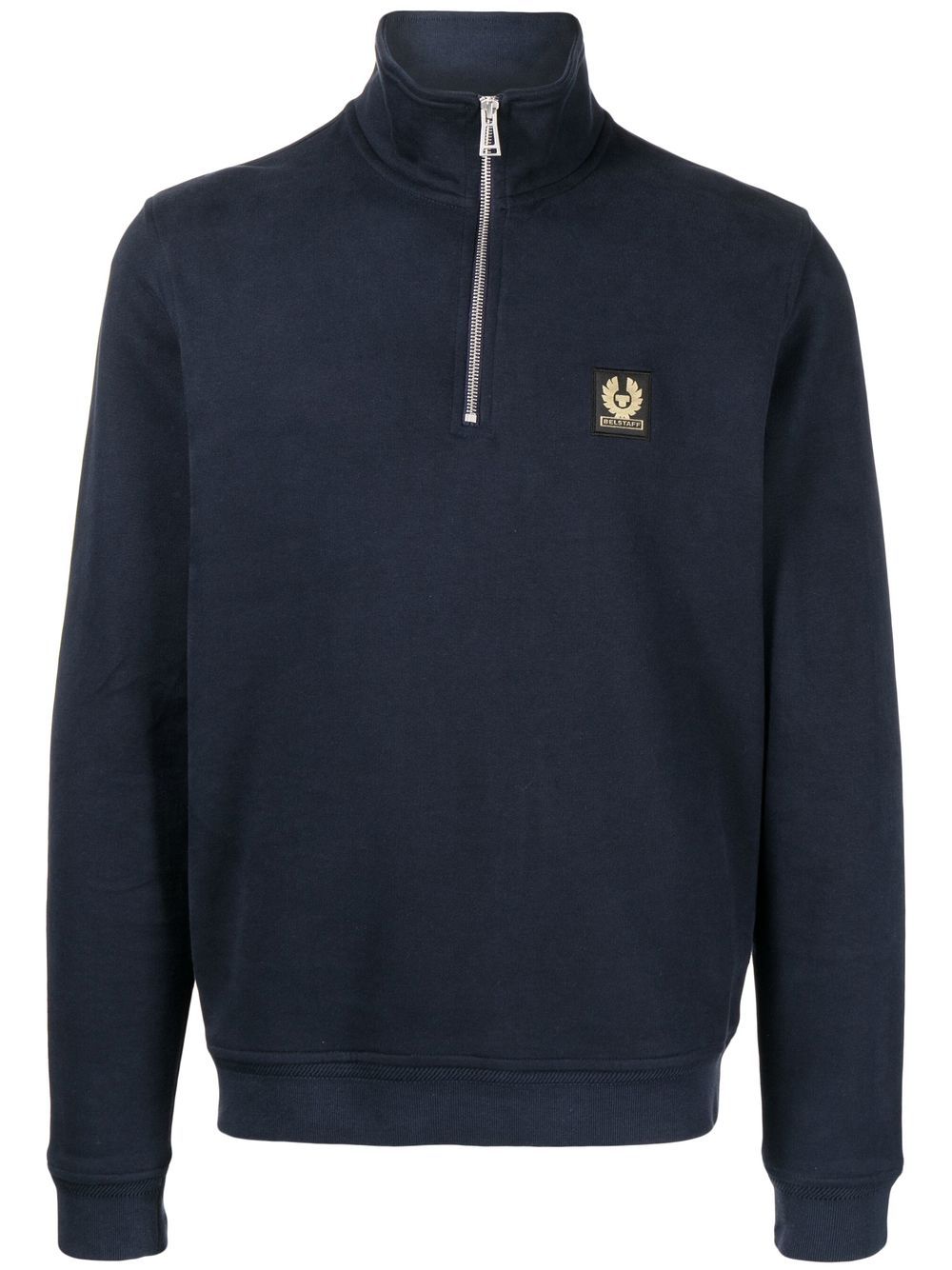 Logo-patch stand-collar sweatshirt - Black