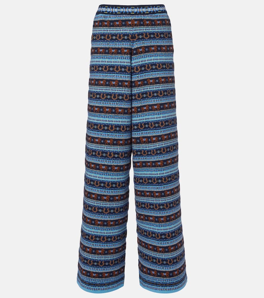 Knitted virgin wool straight pants