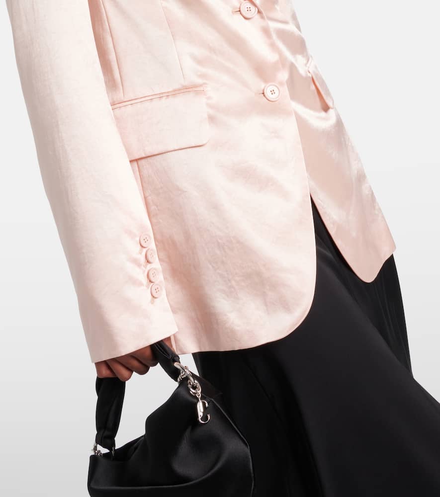 Volante satin blazer