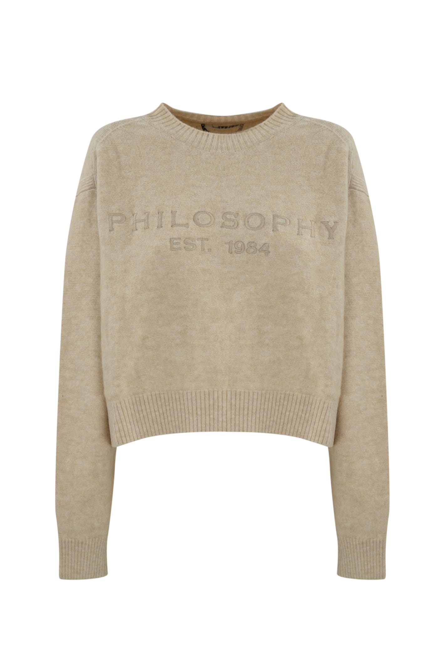 Wool Sweater With Logo Embroidery
