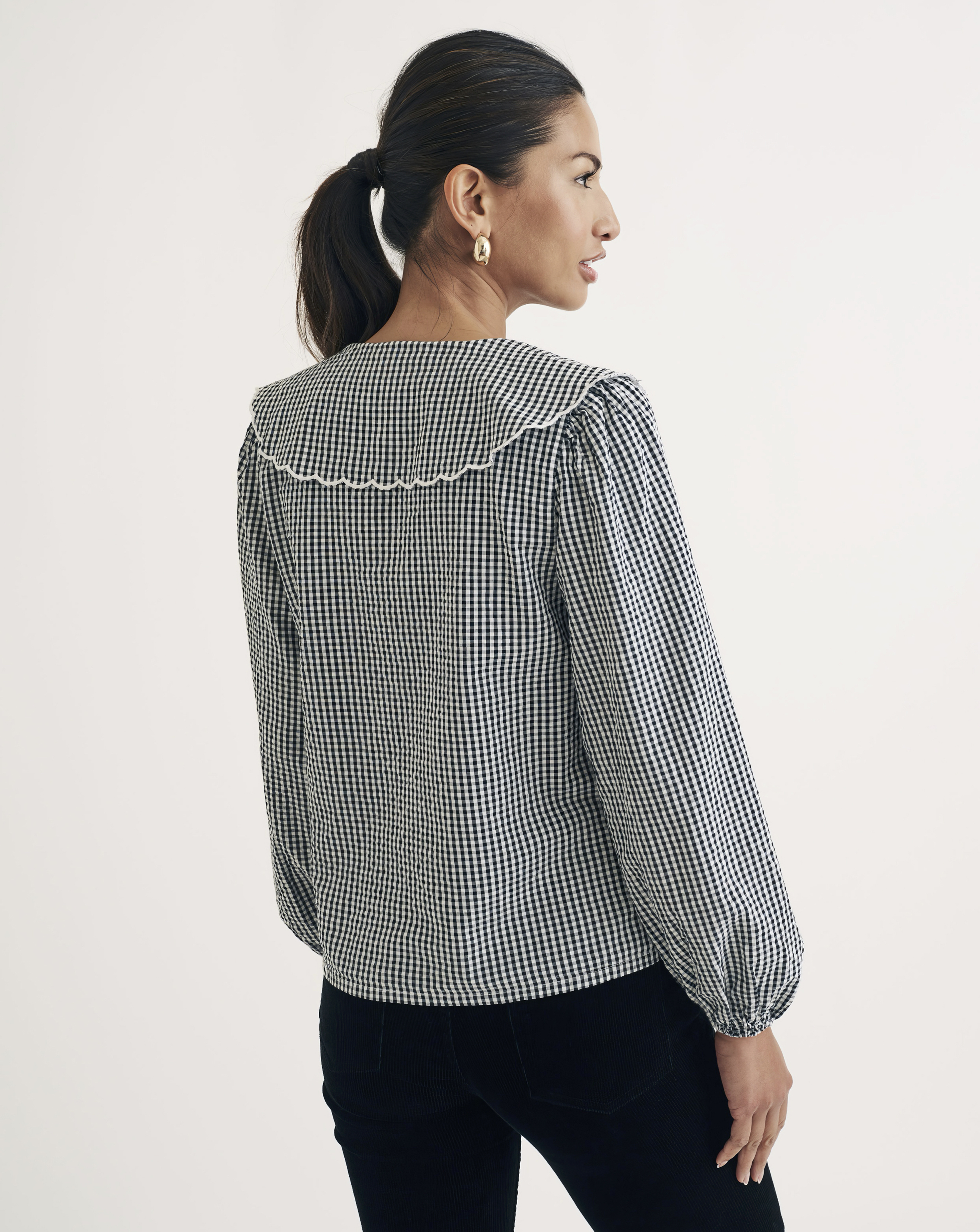Nobody's Child Gingham Check Blouse