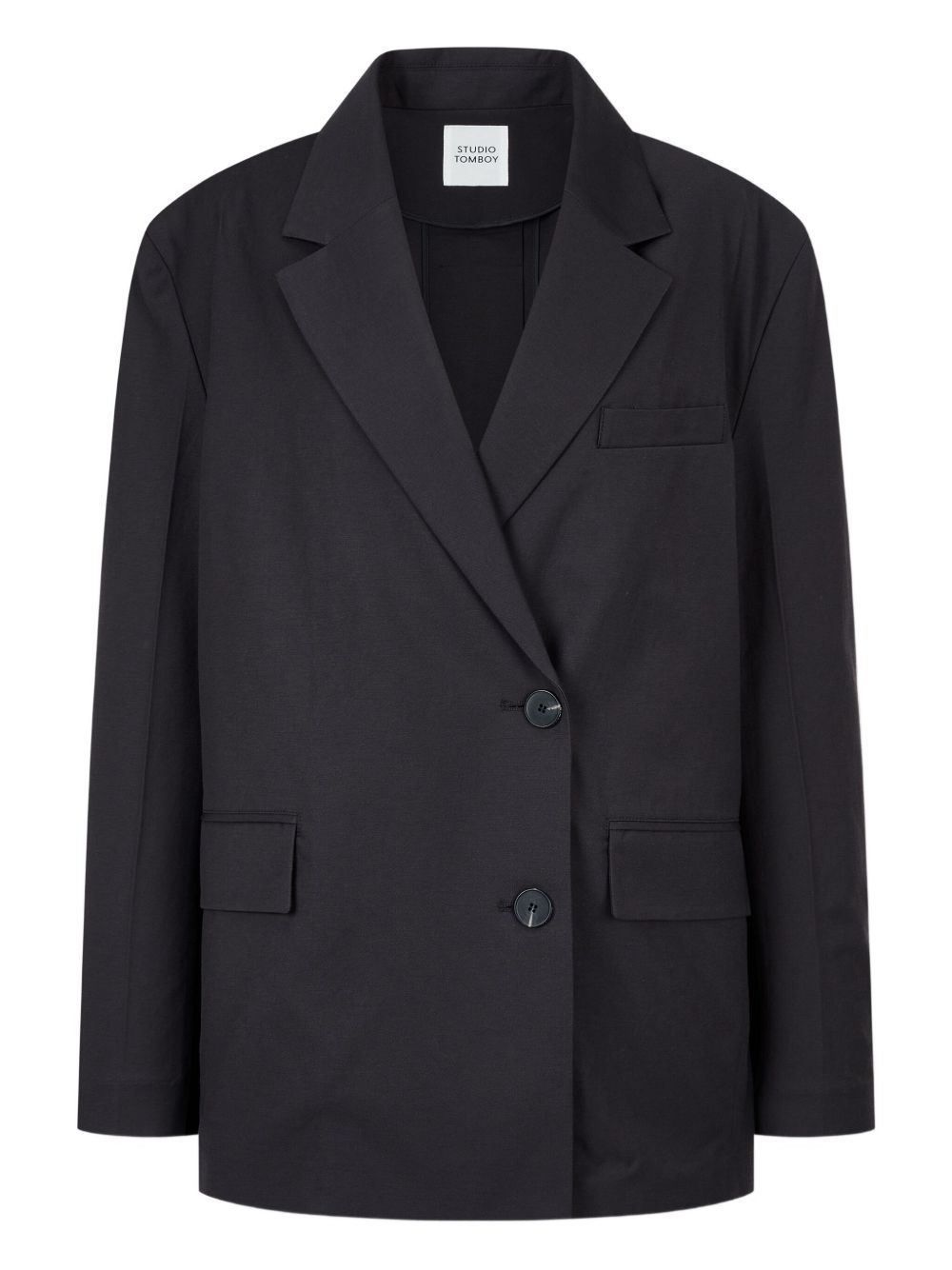 Belted long-sleeve jacket - Black
