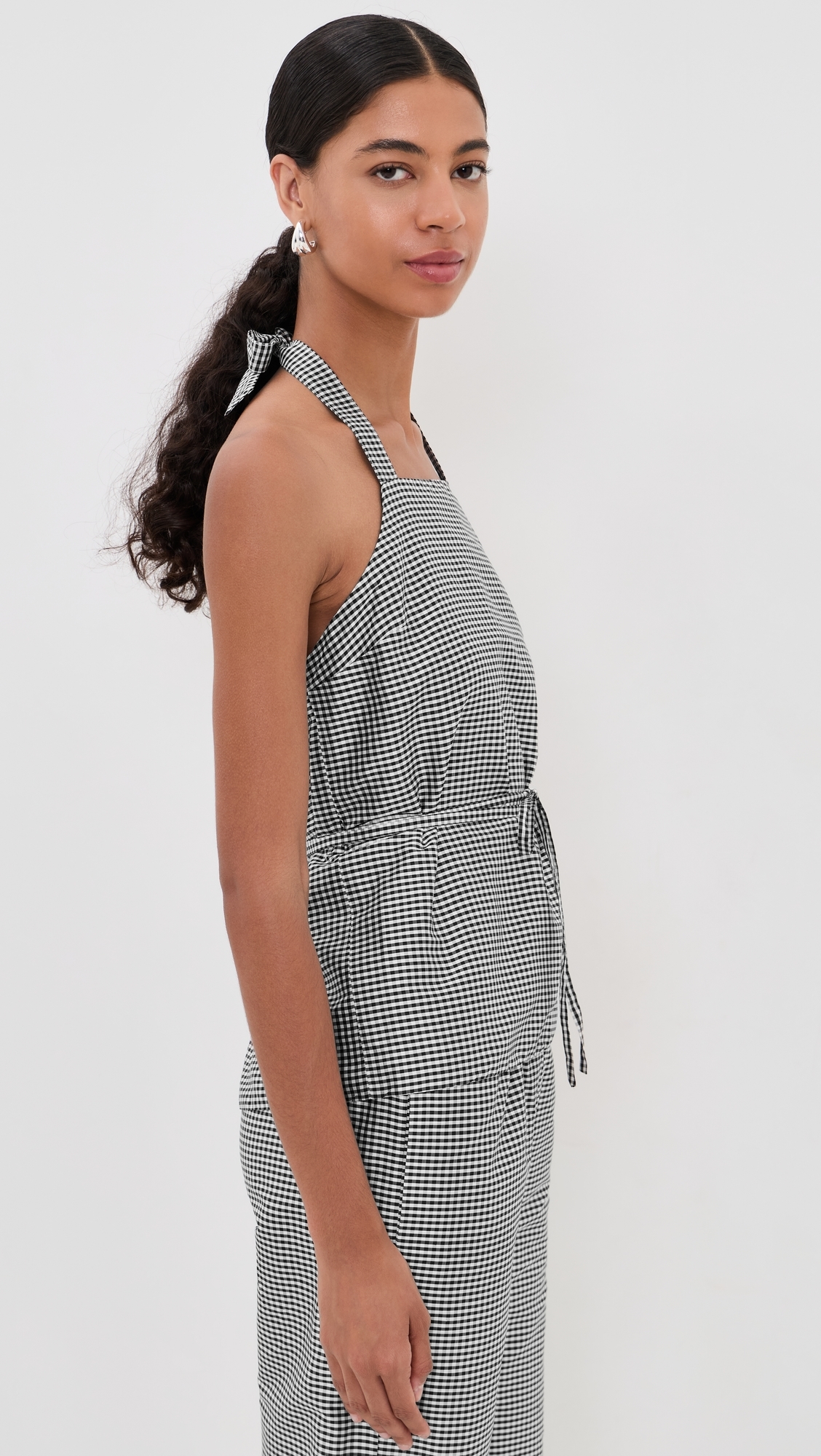 Isla Apron Top Black/White Gingham