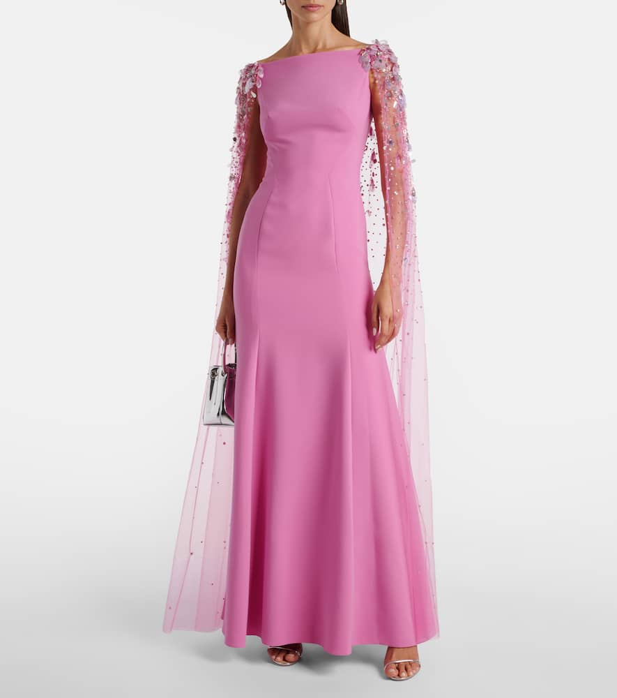 Bittersweet beaded caped gown