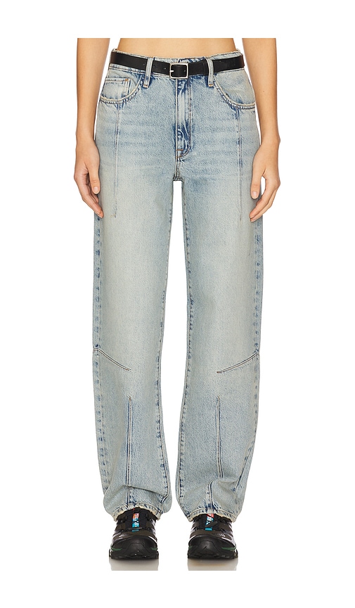 Triarchy Goldie Mid Rise Darted Straight Leg in Blue. - 25 also , 26, 27, 28, 29, 30