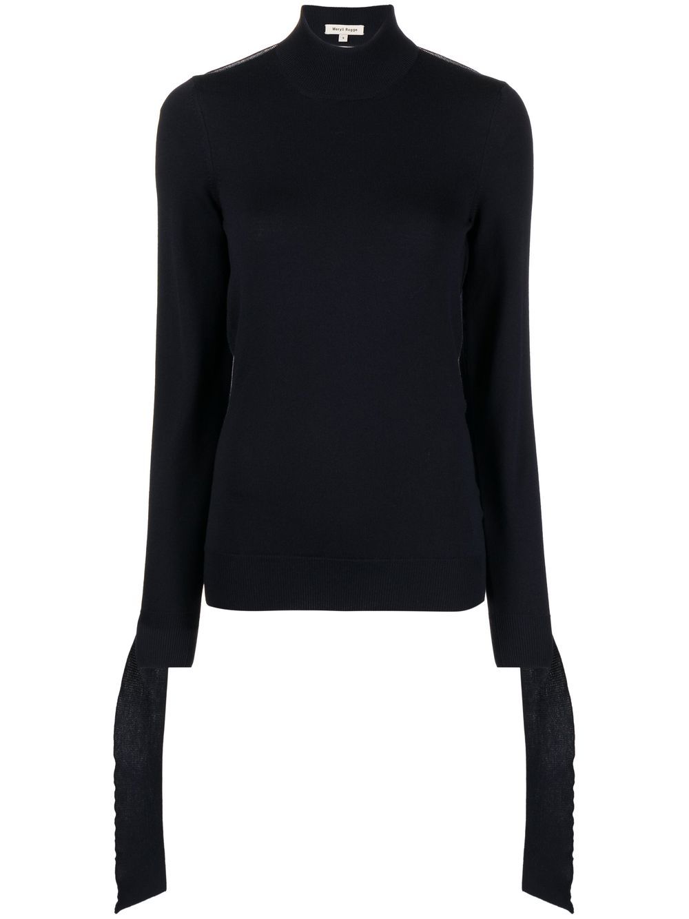 Fine-knit open-back jumper - Blue