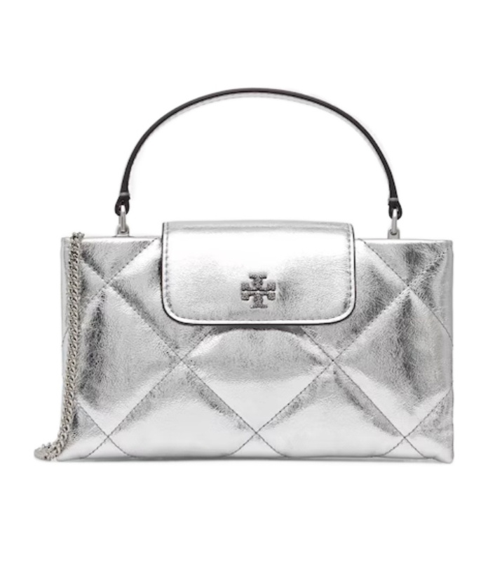 Kira Diamond Quilt Metallic Top Handle Bag