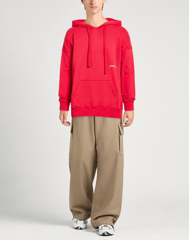 Man Sweatshirt Red Size L Cotton