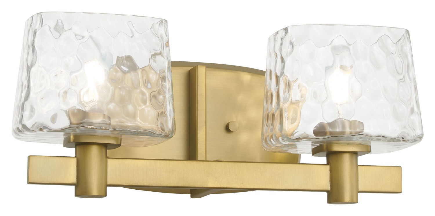 Soft Brass Two Light Bath Vanity from the Drysdale Collection